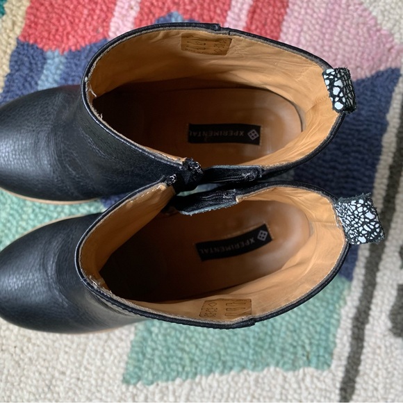 UO Urban Outfitters Xperimental Naoki Nin Black White Platform Ankle Booties - Picture 11 of 12